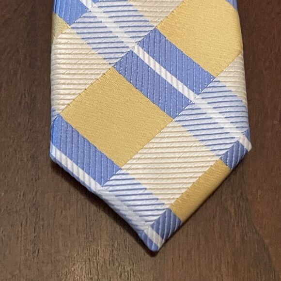 Alexander Julian Colours Gold Blue Hand Made 100% Polyester Made In China - Picture 6 of 9